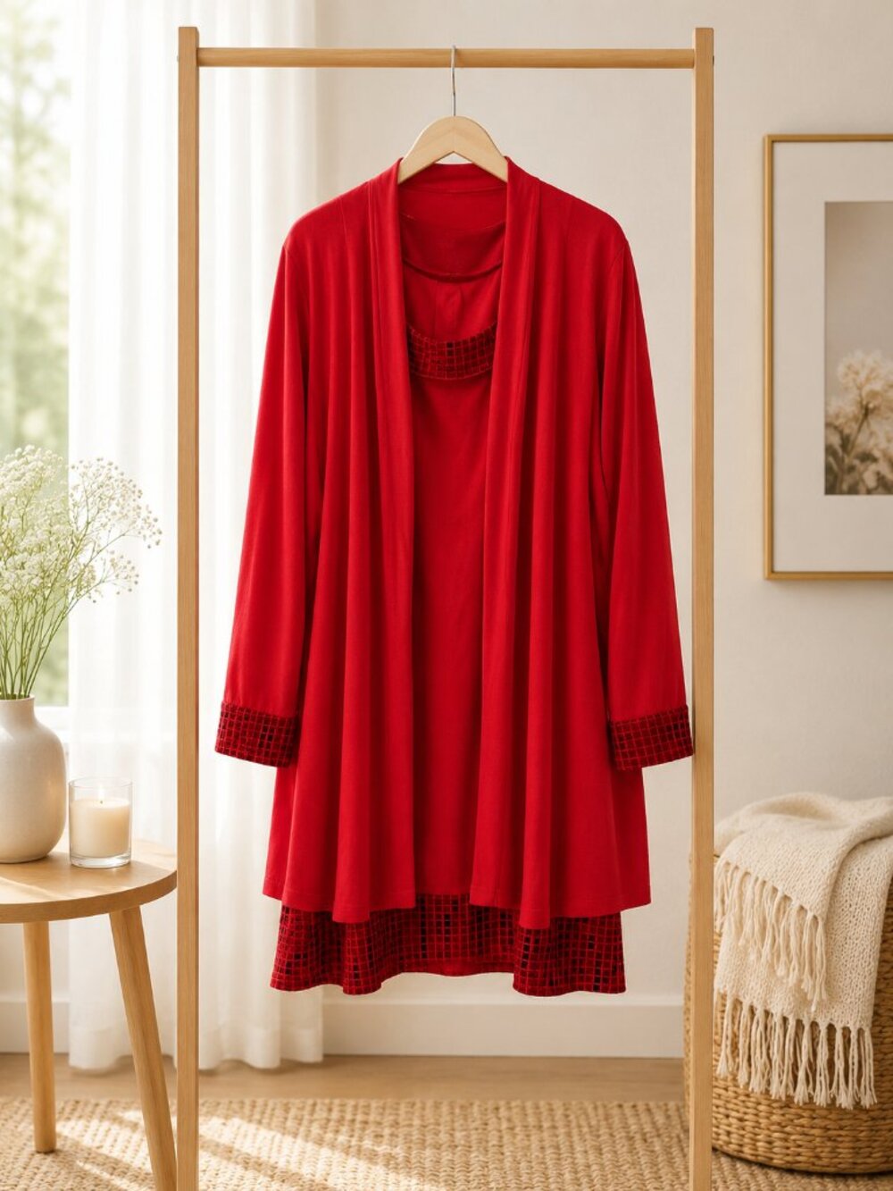 Red Jacket and Dress Set